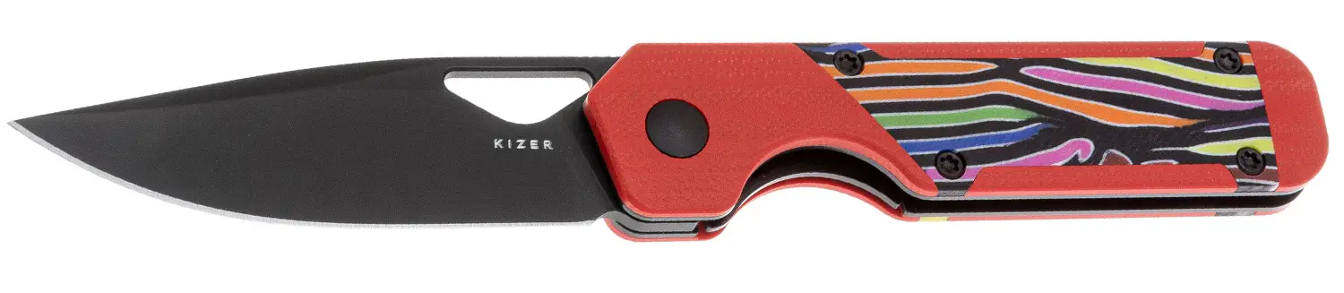 Ніж Kizer Mini Militaw G10 Red Party Streamers