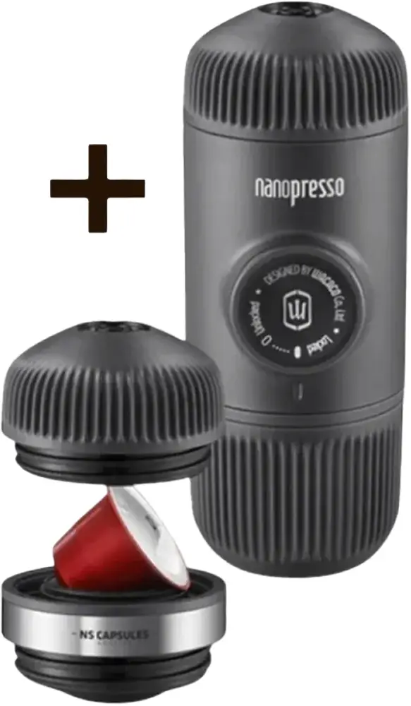 Портативна еспресо-кавоварка Wacaco Nanopresso з адаптером для капсули