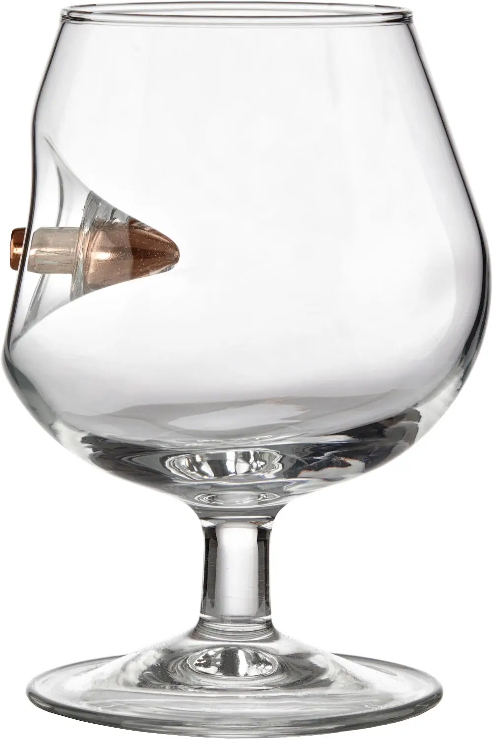 Бокал GUN&FUN коньячный с пулей кал. 7.62. Объем - 240 мл.