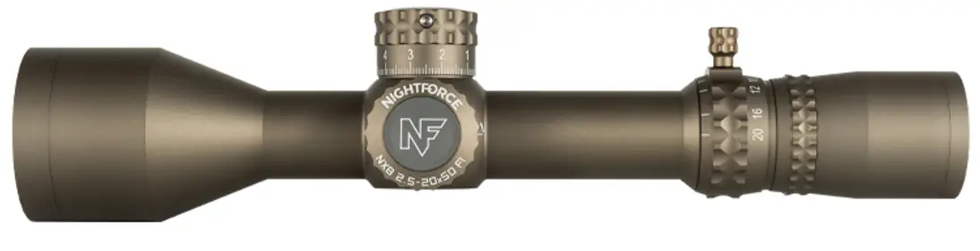Прицел оптический Nightforce NX8 2.5-20x50 FFP сетка Mil-XT с подсветкой. Dark Earth