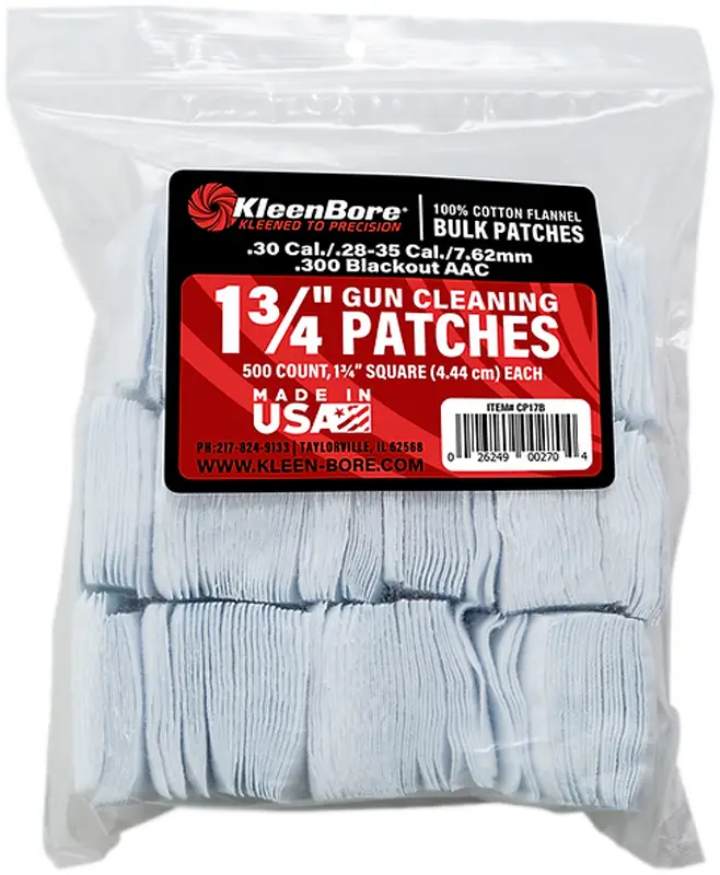 Патч для чищення KleenBore кал. 28-.35. Бавовна. 500 шт