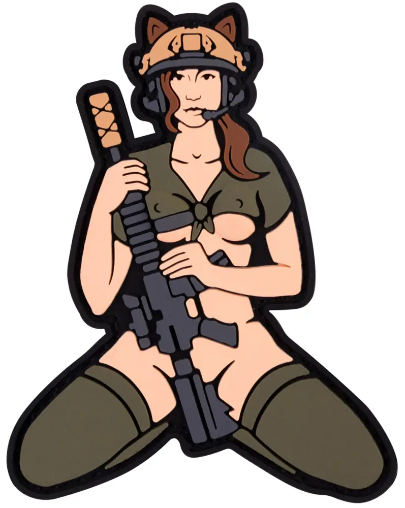 Патч Brand Element Девушка-кошка шатенка