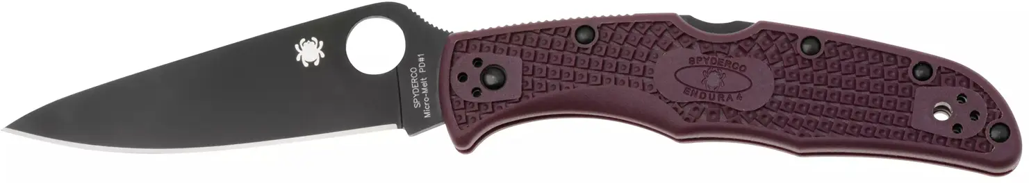 Нож Spyderco Endura 4 Lightweight Black Blade Micro-Melt PD1 FRN Burgundy