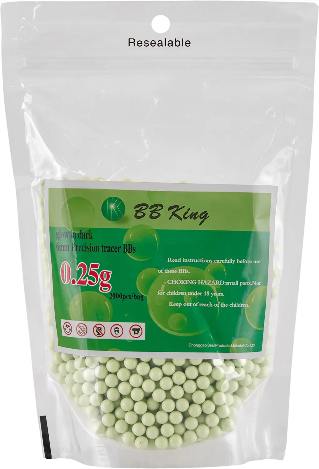 Страйкбольные шарики BB King Tracer  6 мм 0,25 г 2000 шт/уп