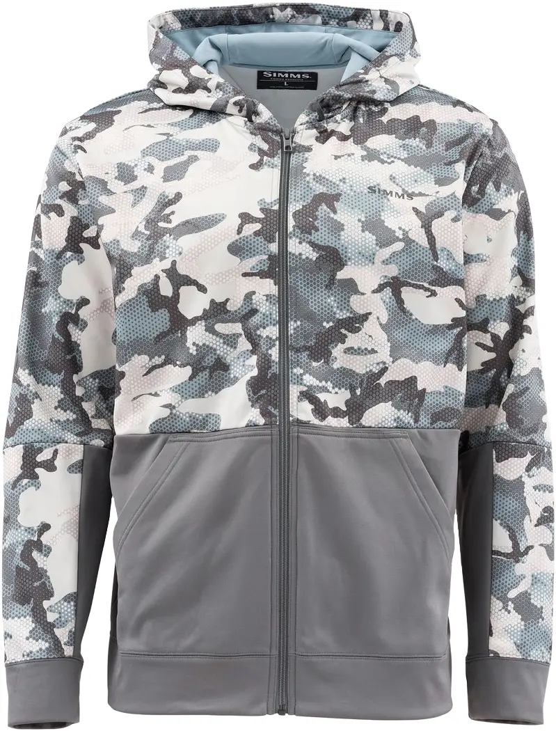 Кофта Simms Challenger Hoody - Full Zip L Hex Flo Camo Grey Blue