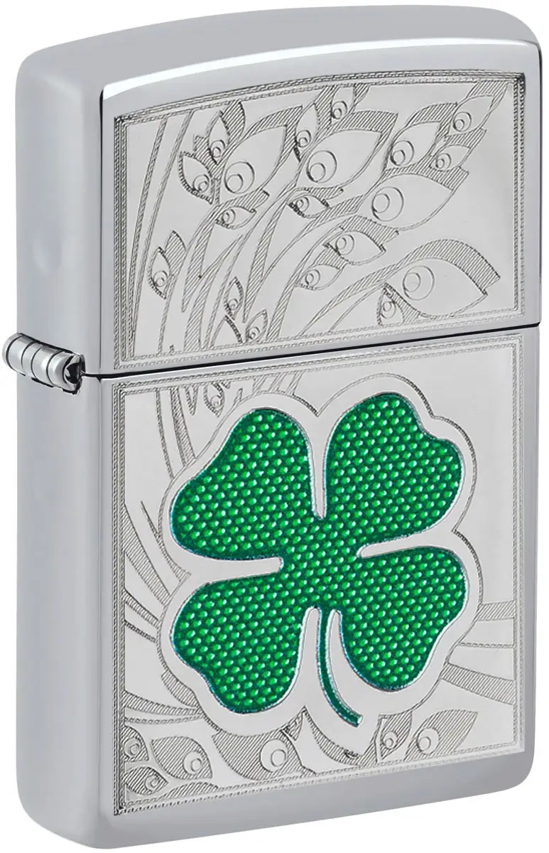 Зажигалка Zippo Clover High Polish Chrome