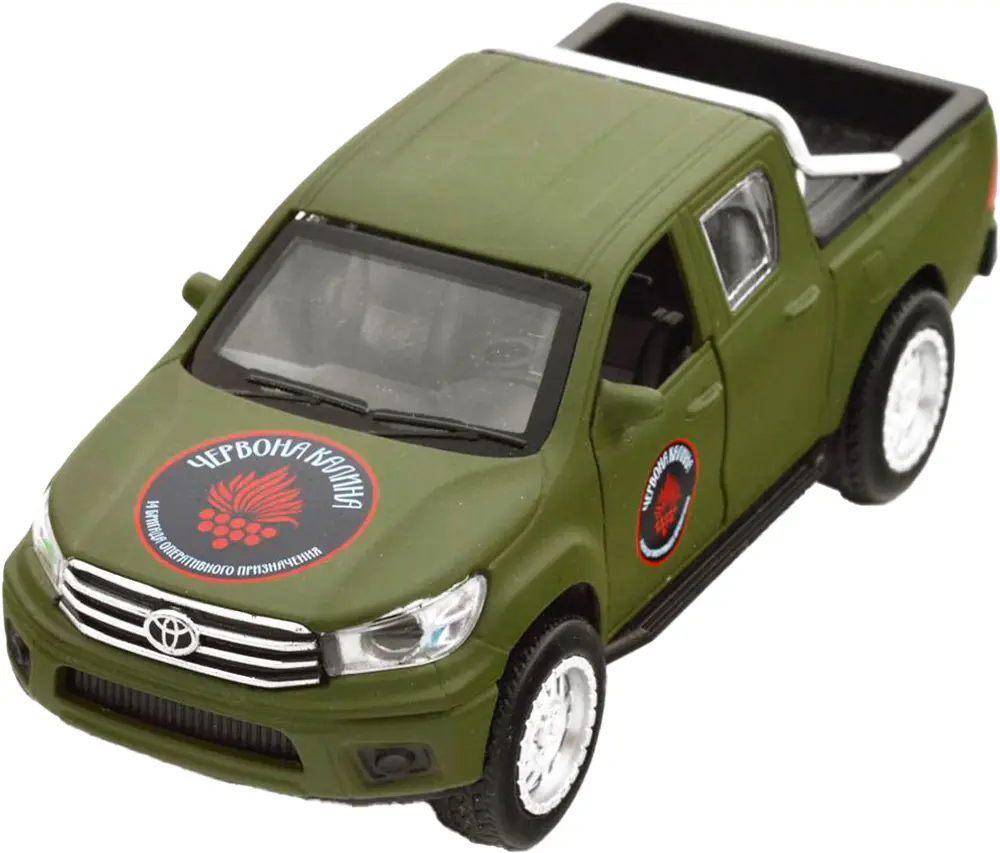 Машинка TechnoDrive серии Шевроны Героев TOYOTA HILUX "КРАСНАЯ КАЛИНА"