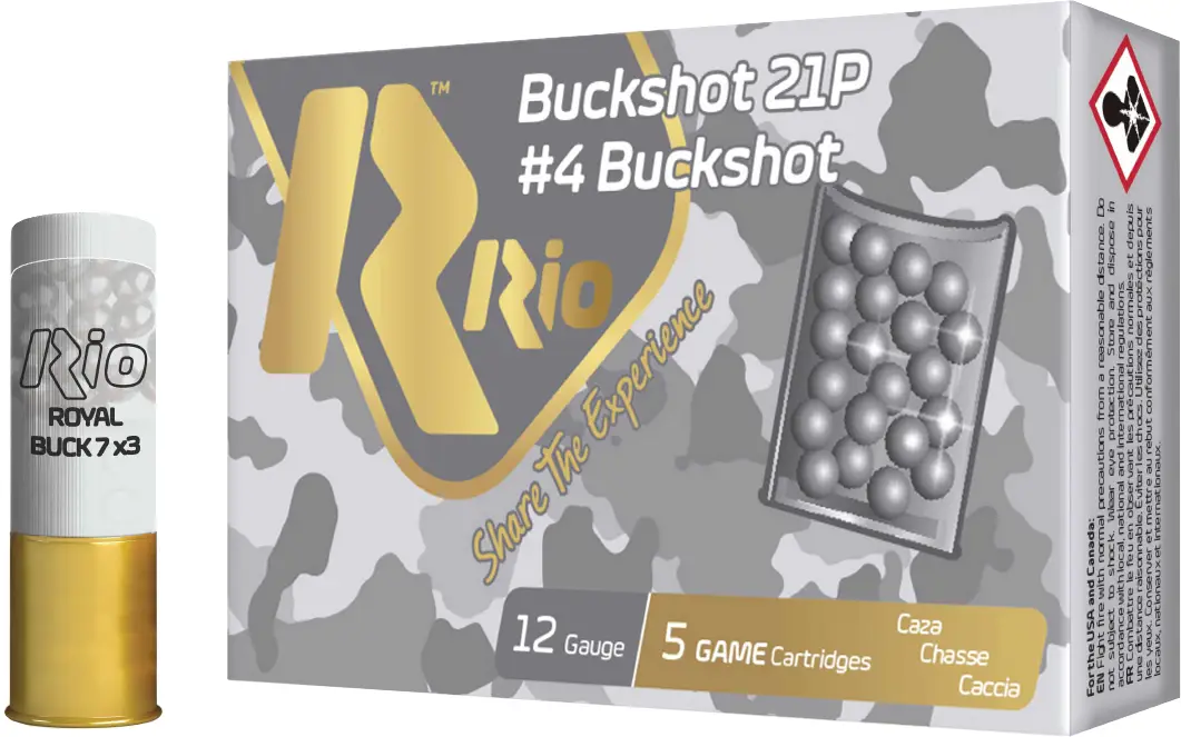 Патрон RIO Royal Buck 21P NEW кал. 12/70 картеч 6.2 мм наважка 28 г