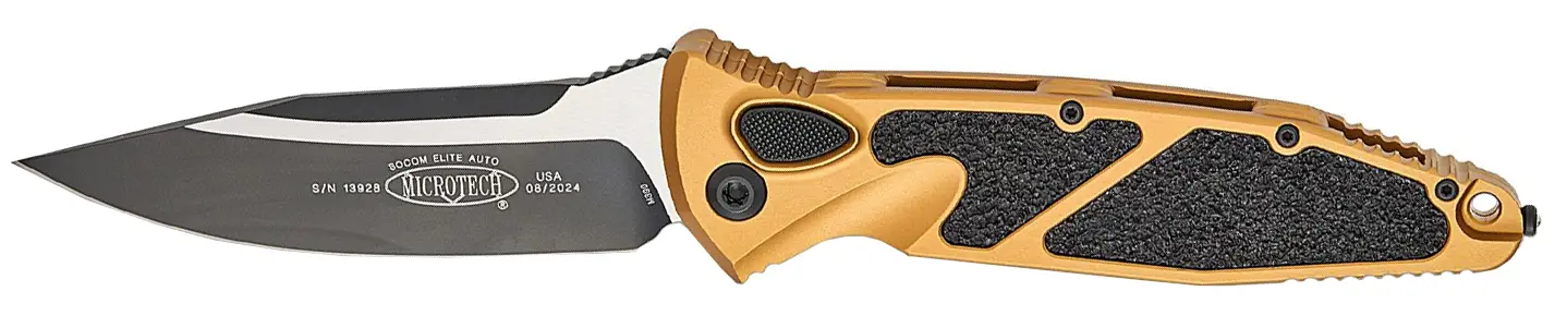 Ніж Microtech Socom Elite Auto Drop Point Black Blade Tan