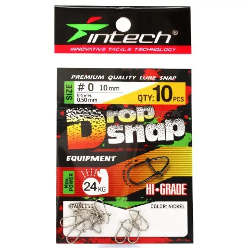 Застібка Intech Drop Snap #0 (10шт/уп) к:nickel