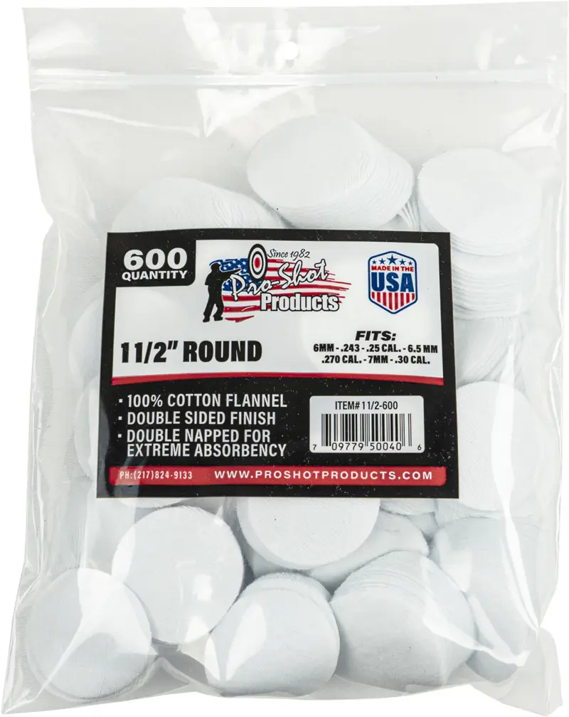 Патч для чищення Pro-Shot кал. 6 мм - .30. Круглий. 600 шт/уп
