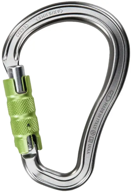 Карабін Climbing Technology AXIS HMS TG Big Size Tri-Lock Gate Grey Anodized-Green Screw