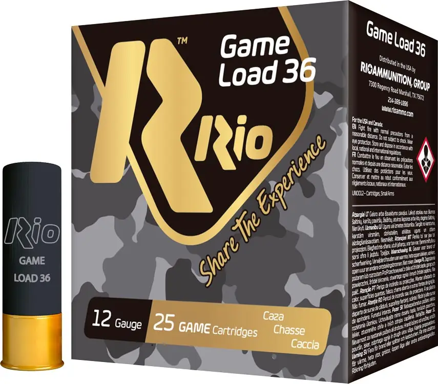 Патрон RIO Game Load-36 FW NEW (без контейнера) кал. 12/70 дробь №4/0 (5 мм) навеска 36 г
