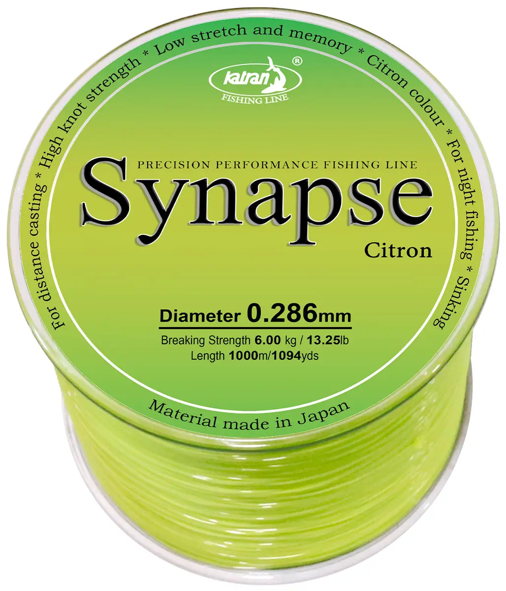 Волосінь Katran Synapse Citron 1000m (лимон.) 0.286mm 13.25lb/6kg
