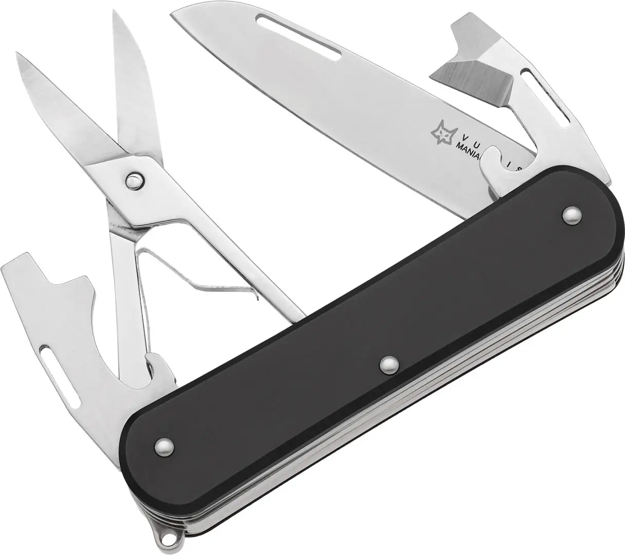 Ніж багатофункціональний Fox Vulpis Aluminium Black. 4 інструменти