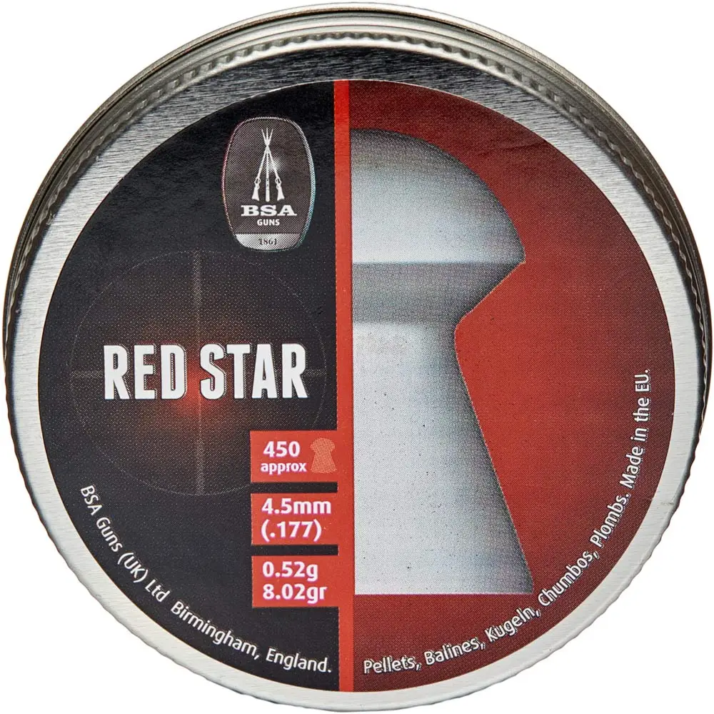 Пули пневматические BSA Red Star. Кал. 4.5 мм. Вес - 0.52 г. 450 шт/уп