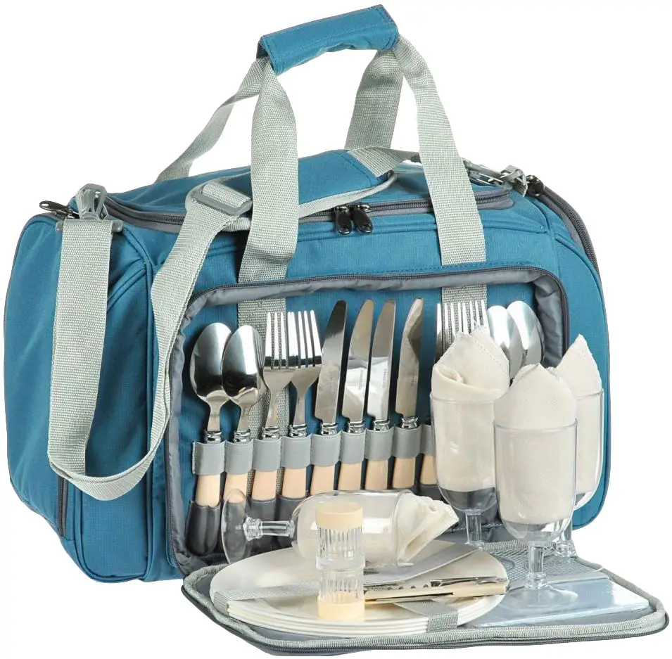 Термосумка Norfin Vardo 20 літрів з набором посуду к:синій