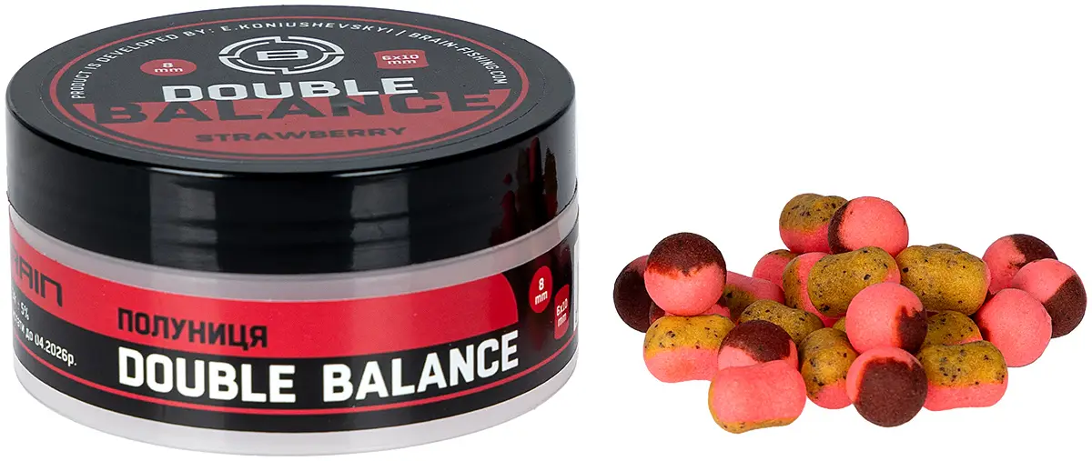 Бойли Brain Double Balance Strawberry (полуниця) 10+08х12mm