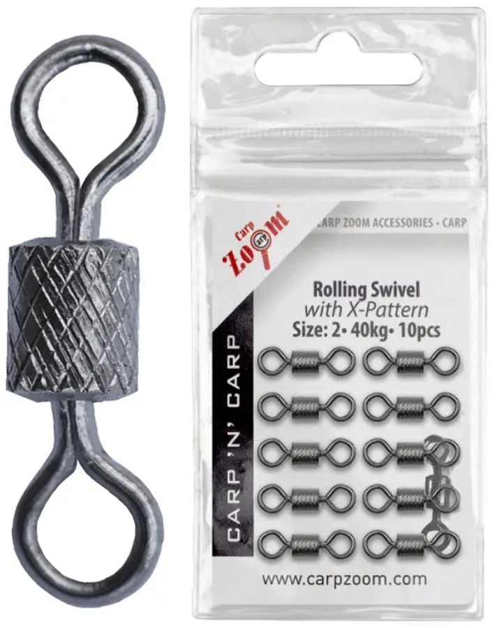 Вертлюжок CarpZoom Rolling Swivel with X-Pattern #10 (10шт/уп)