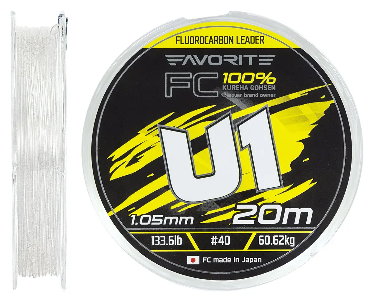 Флюорокарбон Favorite U1 FC 20m #40/1.05mm 133.6lb/60.62kg