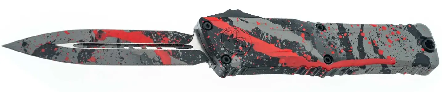 Ніж Microtech Combat Troodon Gen III D/E Signature Series Bull Shark Gray / Black Red Splatter