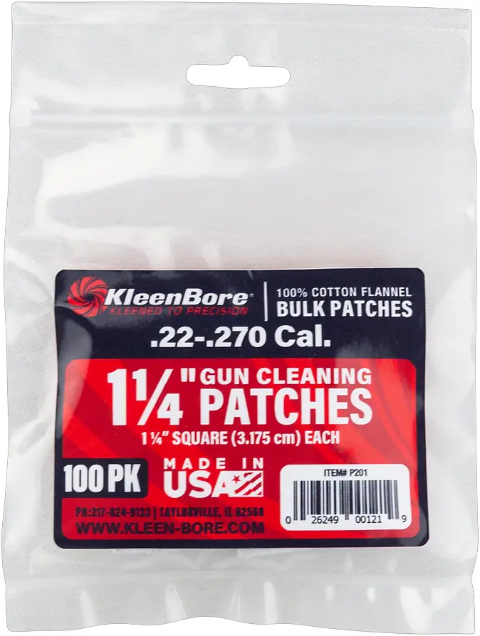 Патч для чистки KleenBore кал. 22-.270. Хлопок. 100 шт