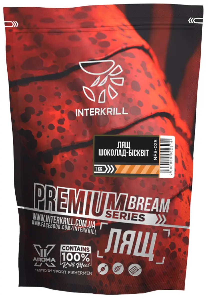 Прикормка INTERKRILL PREMIUM SERIES Лящ-Шоколад-Бісквіт 1kg