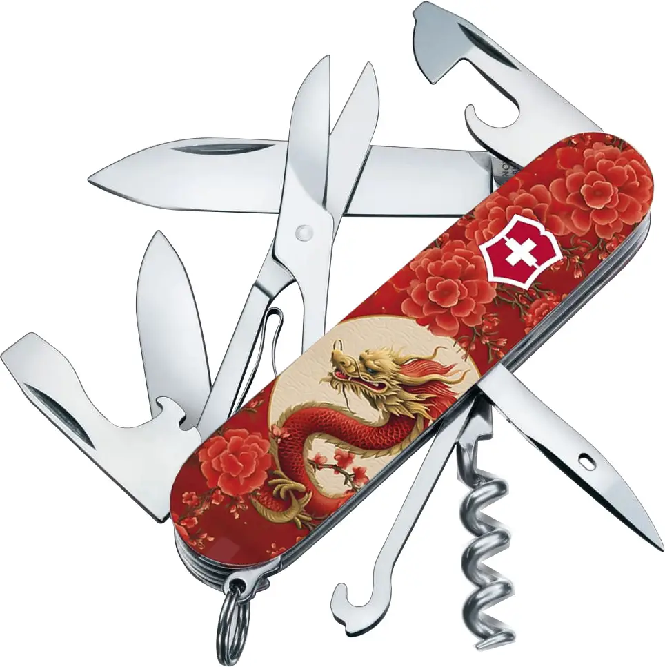 Ніж VICTORINOX 1.3703_Z3250p Swiss Army Climber Zodiac Китайский червоний дракон