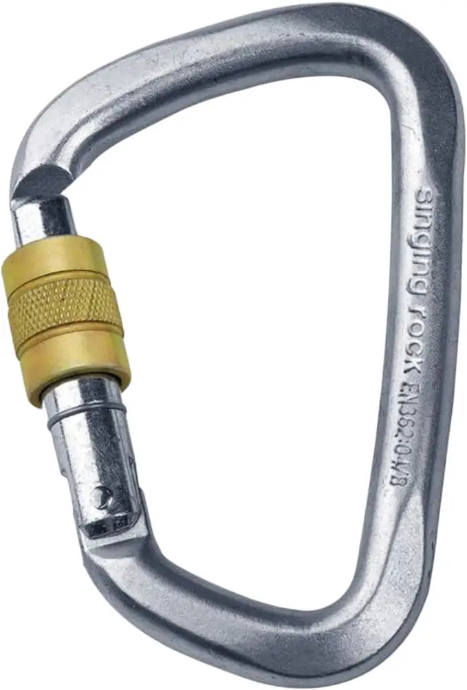 Карабин Singing Rock D Steel Lock screw gate 50kN