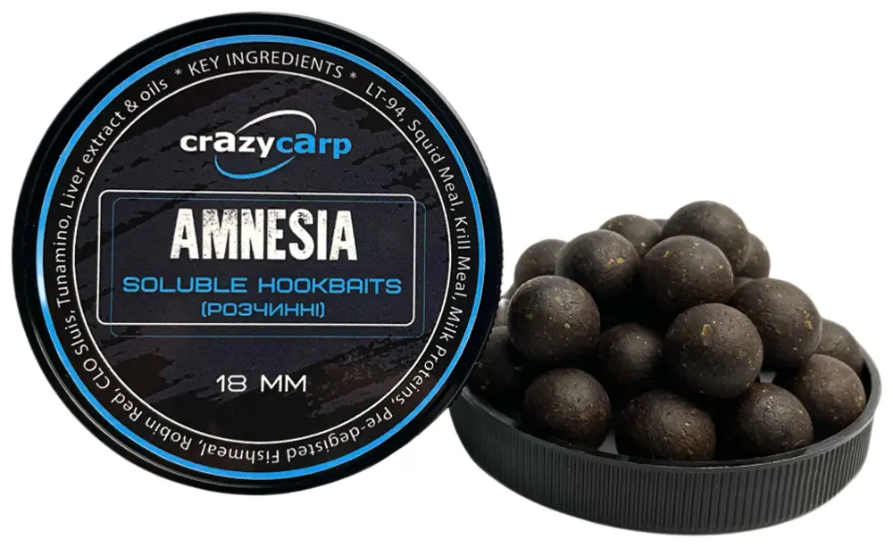 Бойли Crazy Carp Soluble Hookbaits 18мм Amnesia 125г