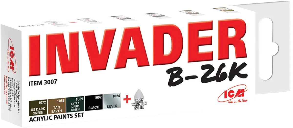 Набор акриловых красок ICM Holding для Invader B-26K 6х12 мл