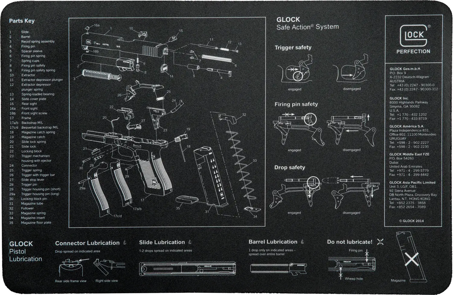 Коврик настольний Glock со схемой GlockGen4 ц:черный