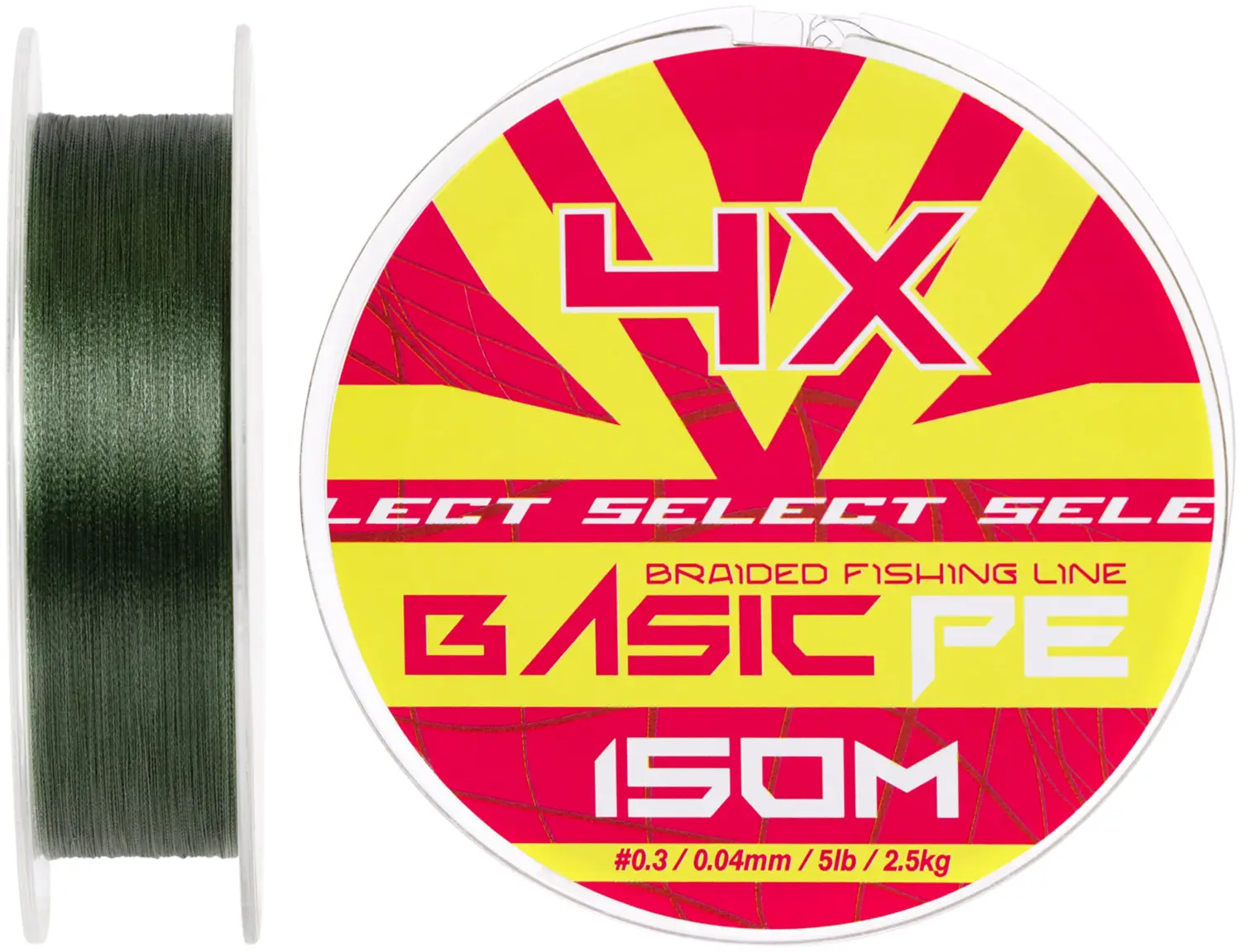 Шнур Select Basic PE Green 150m #0.3/0.04mm 5lb/2.5kg