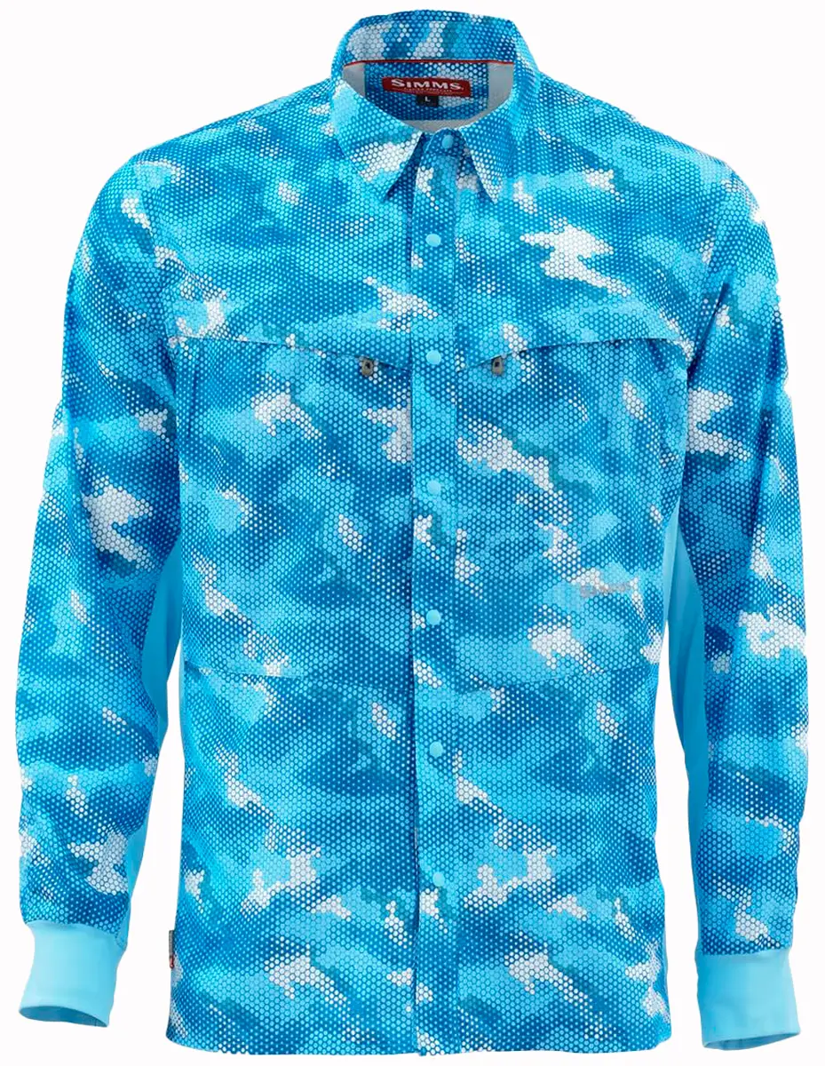 Сорочка Simms M’s Intruder BiComp Fishing Shirt XL Hex Camo Sky Blue