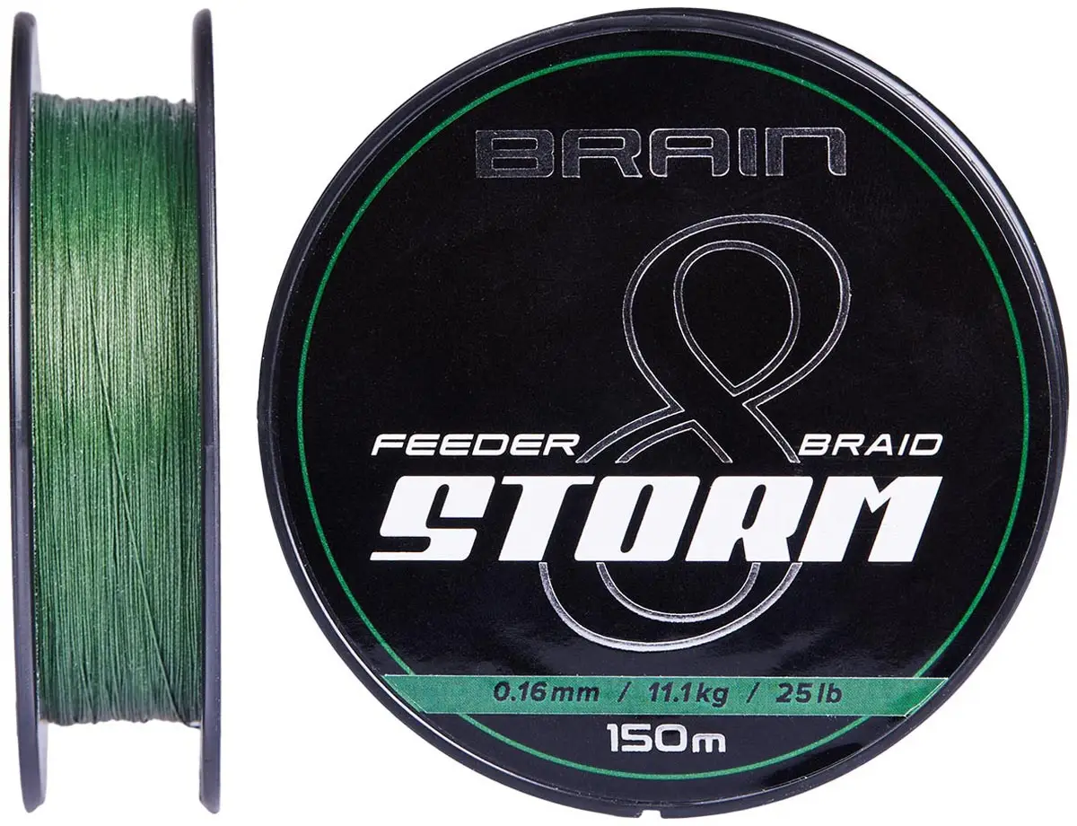 Шнур Brain Storm 8X (green) 150m 0.10mm 13lb/5.9kg