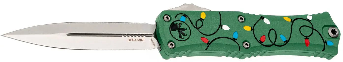 Ніж Microtech Hera II Mini Double Edge Stonewash Christmas Green