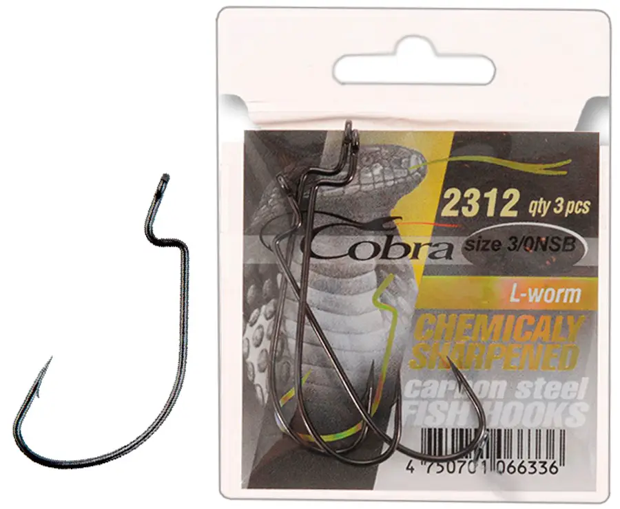 Крючок Cobra L-Worm 2312NSB №1 (3шт)