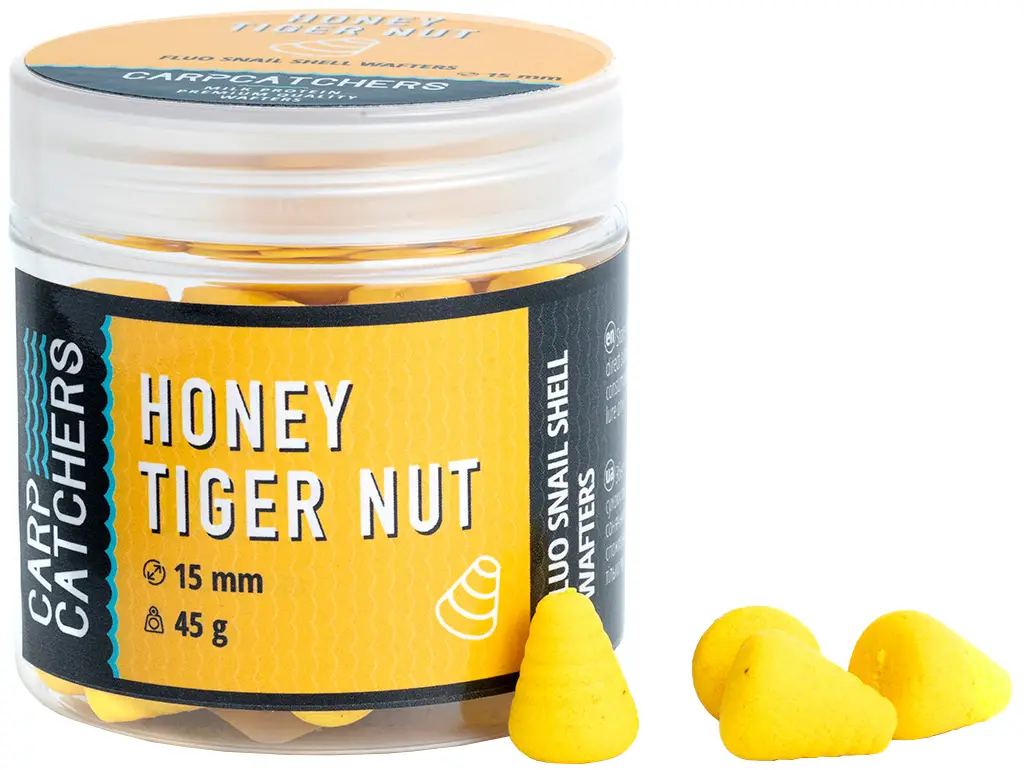 Бойлы Carp Catchers Fluo Snail Shell Wafters Honey Tiger Nut 15x12mm