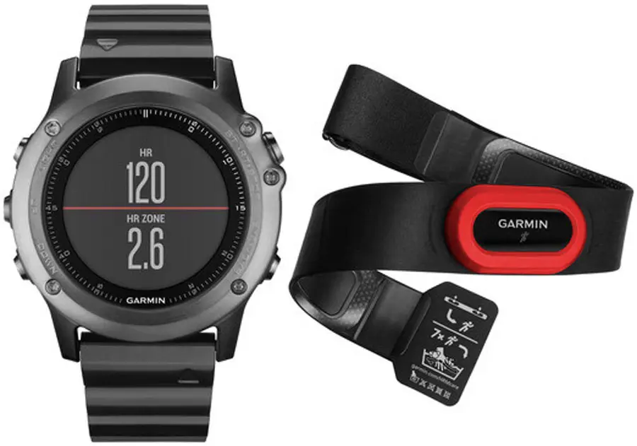 Навігатор Garmin Fenix 3 Sapphire Performer Bundle Gray портативний з кардіодатчиком і металевим ремінцем Сірий