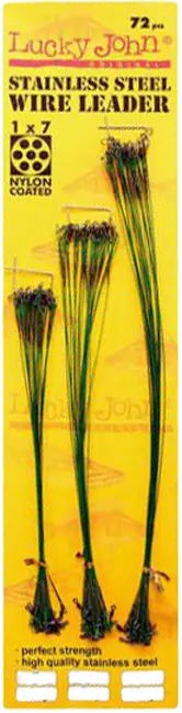 Повідець Lucky John SSW 1х7 15см 6кг, 23см 6кг, 30см 6кг (72шт/пак)