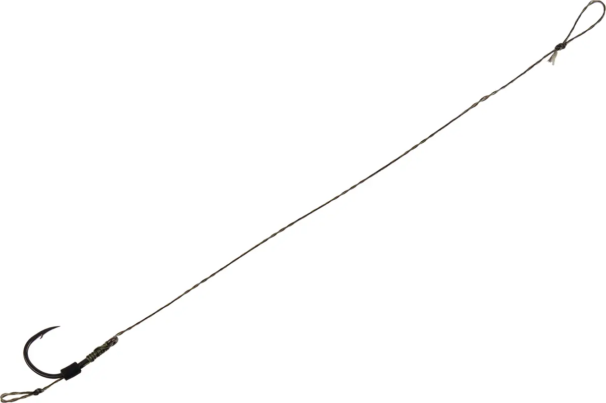 Поводок карповый OrbitalX F1 Hair Rig Wide Gape Weed #8 20lb 10cm (5шт/уп)