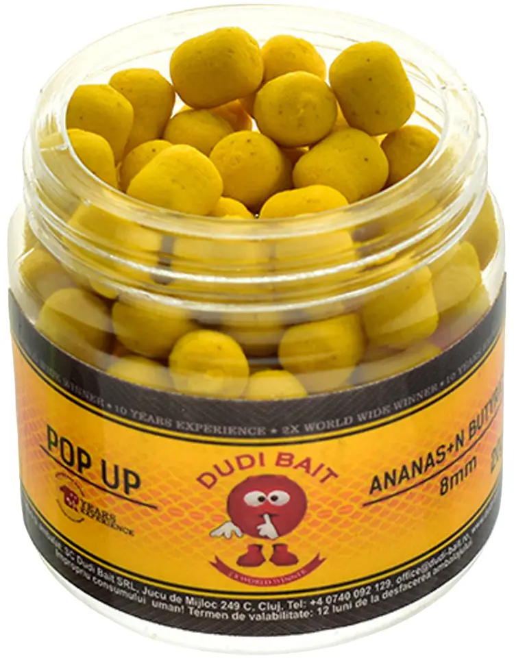 Бойлы Dudi Baits Pop Up Dumbell Ananas&N-Butyric Acid 8mm