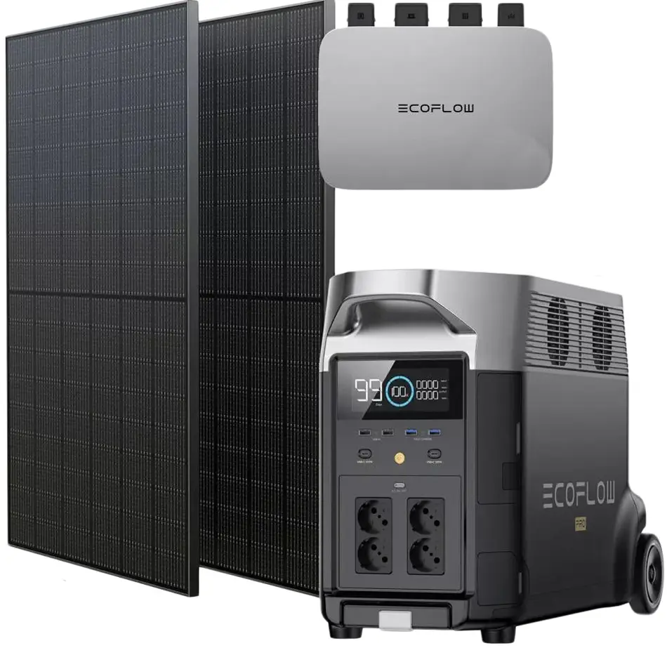 Комплект энергонезависимости EcoFlow PowerStream – микроинвертор 800W + станция Delta Pro + 2 x 400W солнечные панели