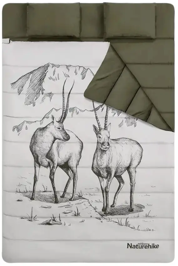 Спальний мішок Naturehike NH21MSD06 Double with Pillows Green