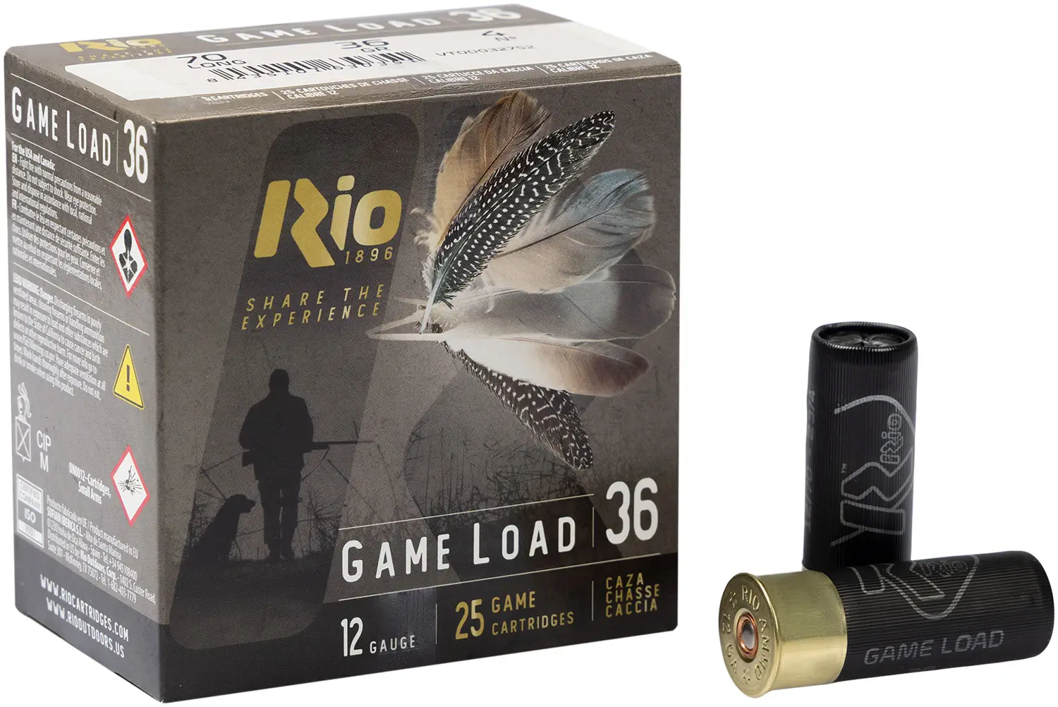 Патрон RIO Game Load-36 NEW кал. 12/70 дріб №4 (3.25 мм) наважка 36 г