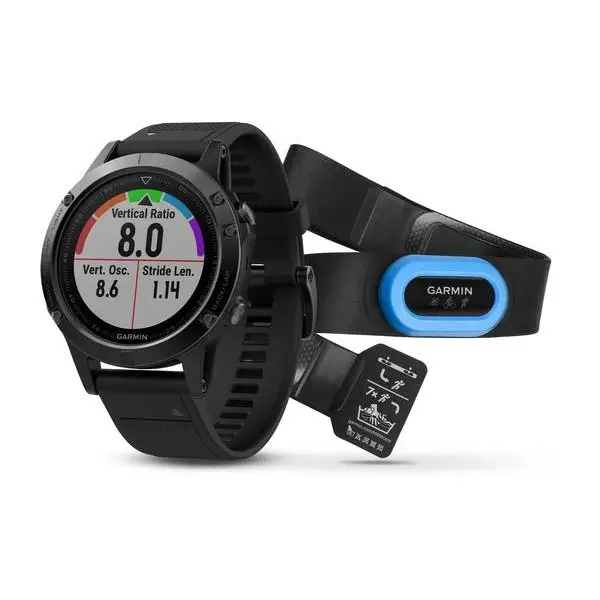 Навігатор Garmin Fenix 5 Sapphire Performer Bundle портативний з чорним ремінцем к:чорний