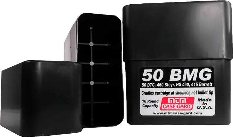 Коробка MTM 50 BMG Slip-Top на 10 патронов кал. 50 BMG. Цвет - черный