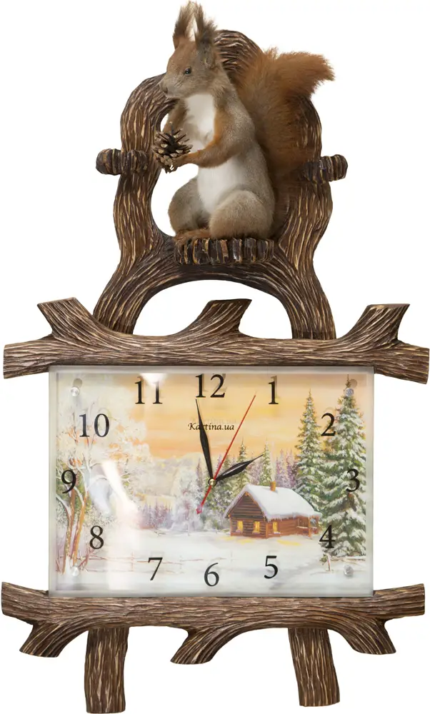 Опудало "Білка на годиннику"