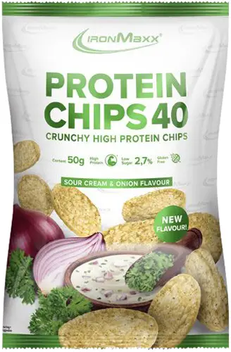 Живлення енергетичне IronMaxx Protein Chips 40 (чіпси) 50g Сметана
