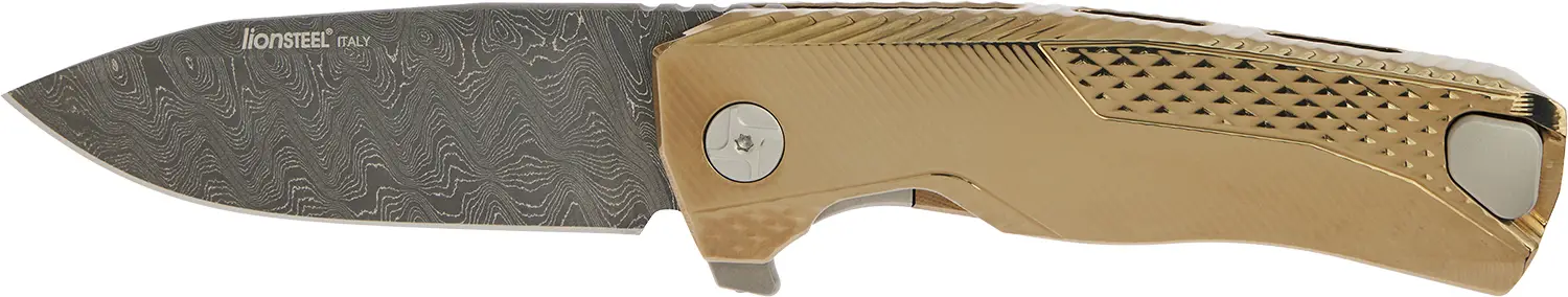 Ніж Lionsteel ROK Damascus Titanium Gold